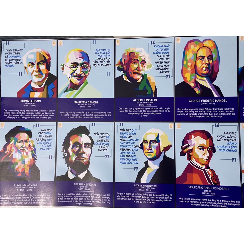 Tranh decal dán tường vĩ nhân 24 TẤM A4 có Bác Hồ