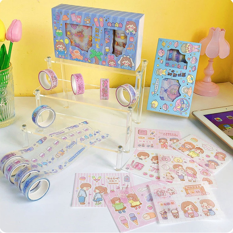 Băng Keo Dán Trang Trí Họa Tiết Hoạt Hình Dễ Thương DIY
