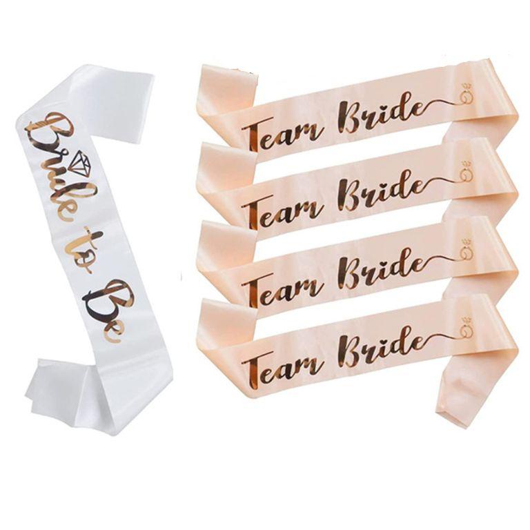 Băng Đeo Chéo 4 + 1 Bride to Be and Team Bride Sash Set Hen Night Bachelorette