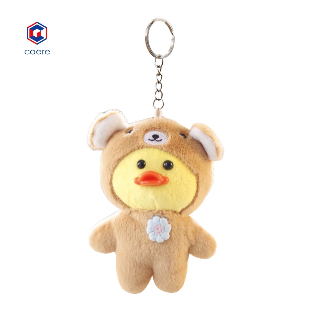 Móc Khóa Vịt Nhồi Bông Mini Màu Vàng Dễ Thương