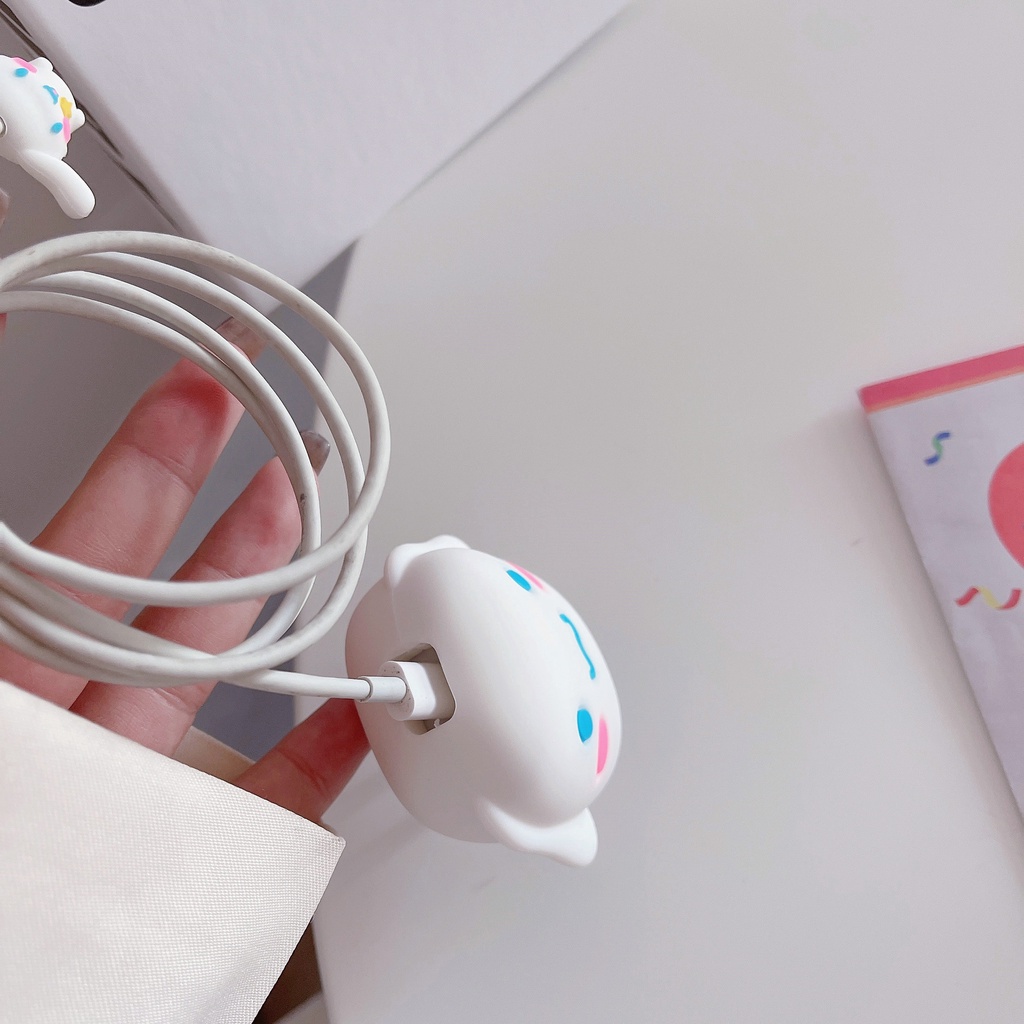 Bộ 2 Món Vỏ Bọc Bảo Vệ Hộp Sạc Tai Nghe Apple iphone 18W / 20 Bằng Silicon Chống Sốc Hình Em Bé 3D Dễ Thương