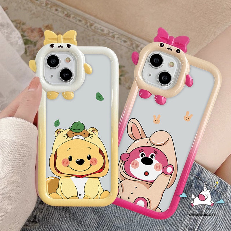Ốp Điện Thoại Mềm Hình Gấu Winnie the Pooh 3D Dễ Thương Cho iPhone 11 13 14 12 Pro Max XR 14 8 7 6s 6 + XS Max X SE 2020