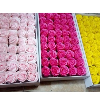 50 đầu bông hoa hồng sáp 3 lớp