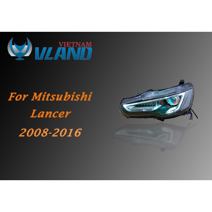 Đèn Pha Mitsubishi Lancer 2008-2016 Mẫu Mắt Quỷ Đỏ Chính Hãng Vland