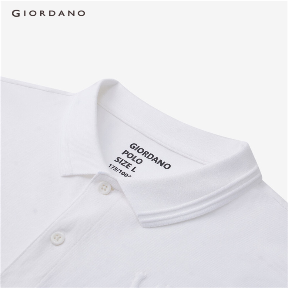 Áo polo nam GIORDANO 01013408 ngắn tay in họa tiết sư tử ba chiều thời trang