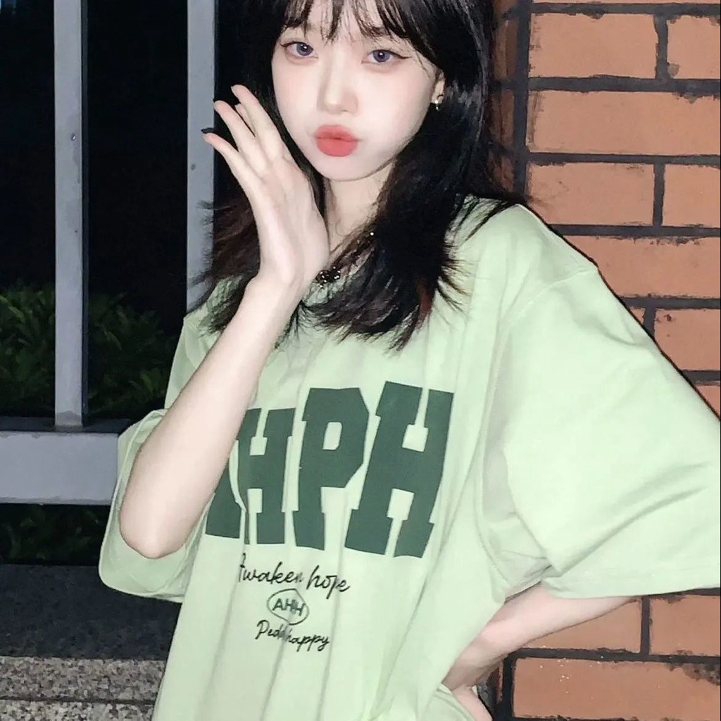 Bán Chạy Áo Thun 100% Không Xóa Siêu Hot Màu Trắng Nhạt Dáng Rộng Tay Ngắn In Chữ Phong Cách Đại Học Mỹ Cho Nữ