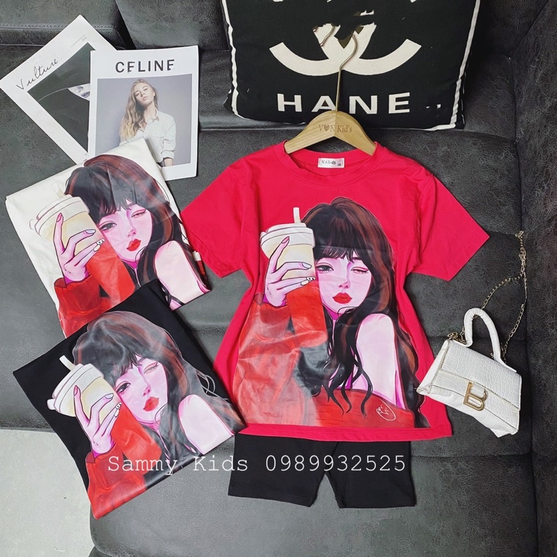 Set bộ Cô gái trà sữa cho bé gái size đại 18-42kg siêu Cuteee