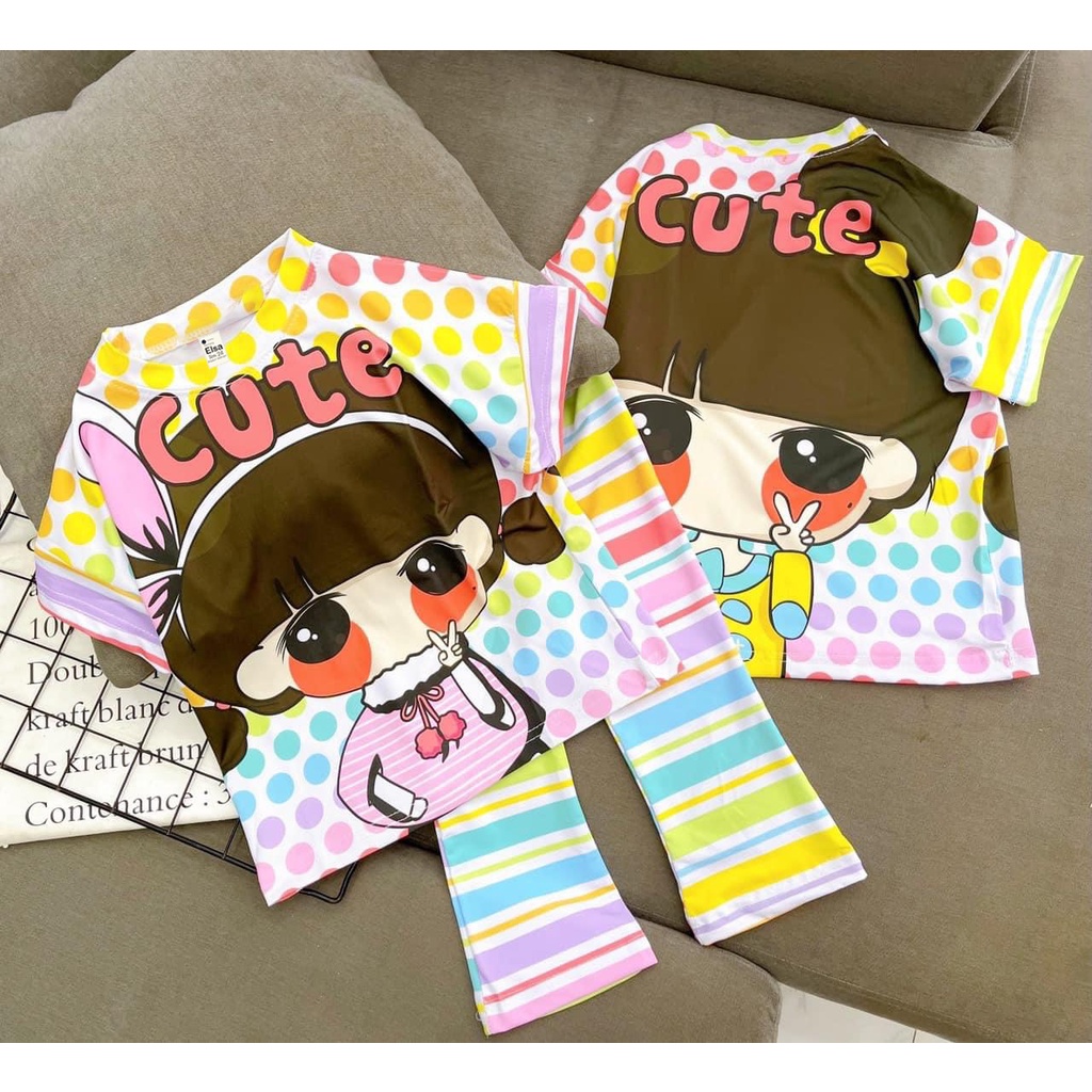 [8-40Kg] Bộ đồ bé gái quần dài in hình 3D HOT TREND chất vải mềm mịn thoáng mát được các bé yêu thích BGD07