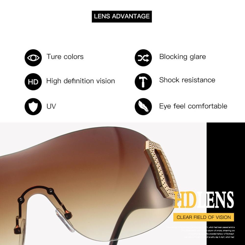 Kính Râm Chống Tia UV400 Y2K Không Gọng Phong Cách Cổ Điển Dành Cho Nam Và Nữ