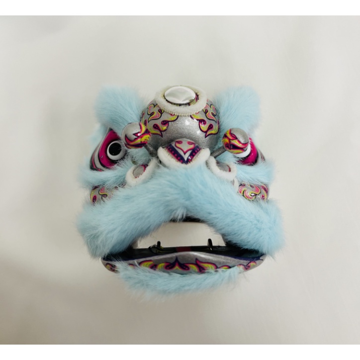 雄狮之王-浅蓝 Đầu Sư Tử Nhảy Múa Bằng Nhựa Resin Thủ Công Dùng Trang Trí Xe Hơi Dịp Năm Mới