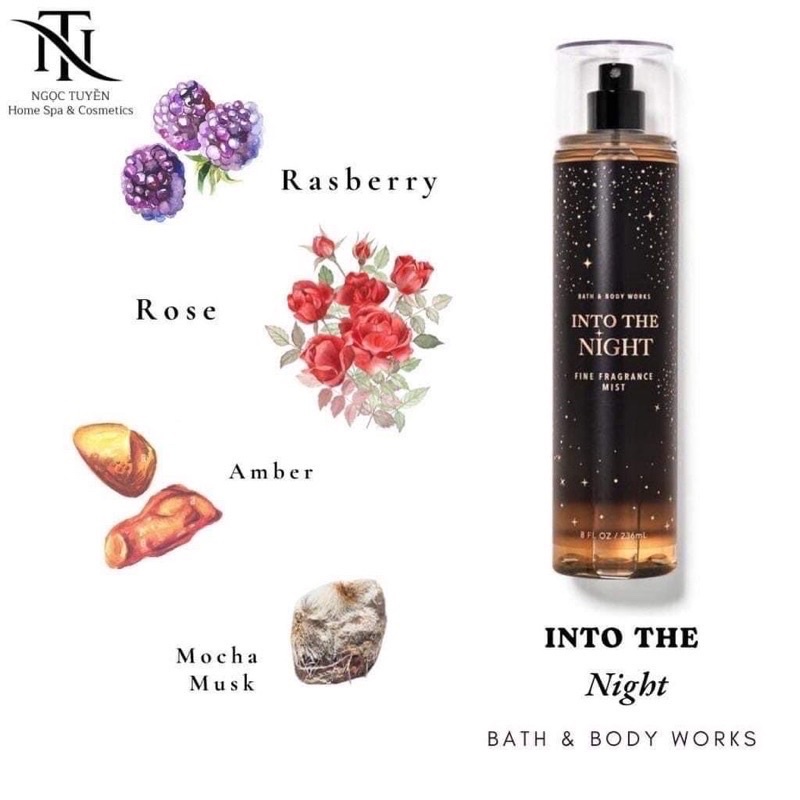 Bộ sữa tắm, kem dưỡng body, xịt thơm  𝐈𝐍𝐓𝐎 𝐓𝐇𝐄 𝐍𝐈𝐆𝐇𝐓