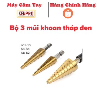 Bộ 3 mũi khoan tháp 4-32-Bộ 3 mũi khoan Inox HSS phủ TiN