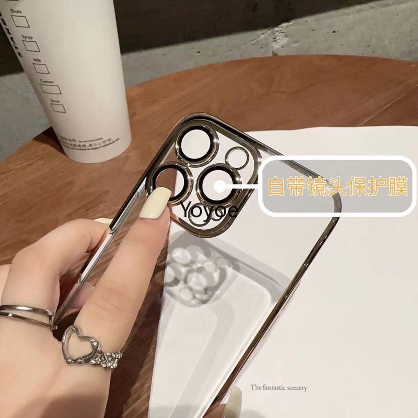 Ốp Điện Thoại gel silica Mềm Trong Suốt Mạ Điện Chống Sốc Thời Trang Đơn Giản Cho iPhone 14 13 12 11 Pro Max Plus