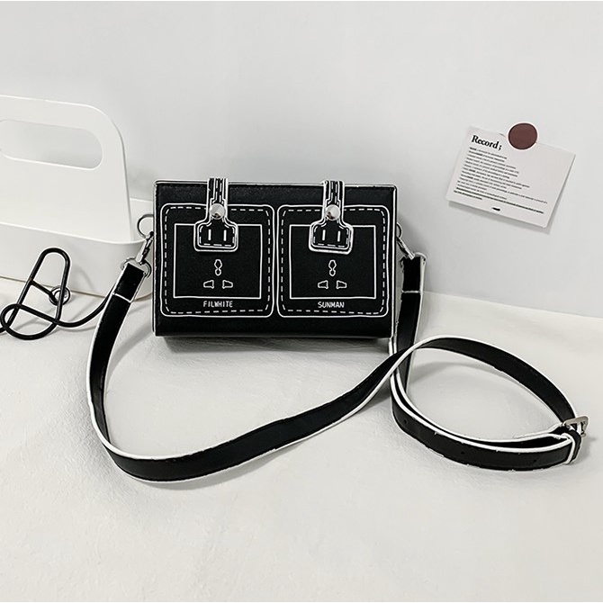 Túi da đeo chéo nam nữ hình hộp chữ nhật