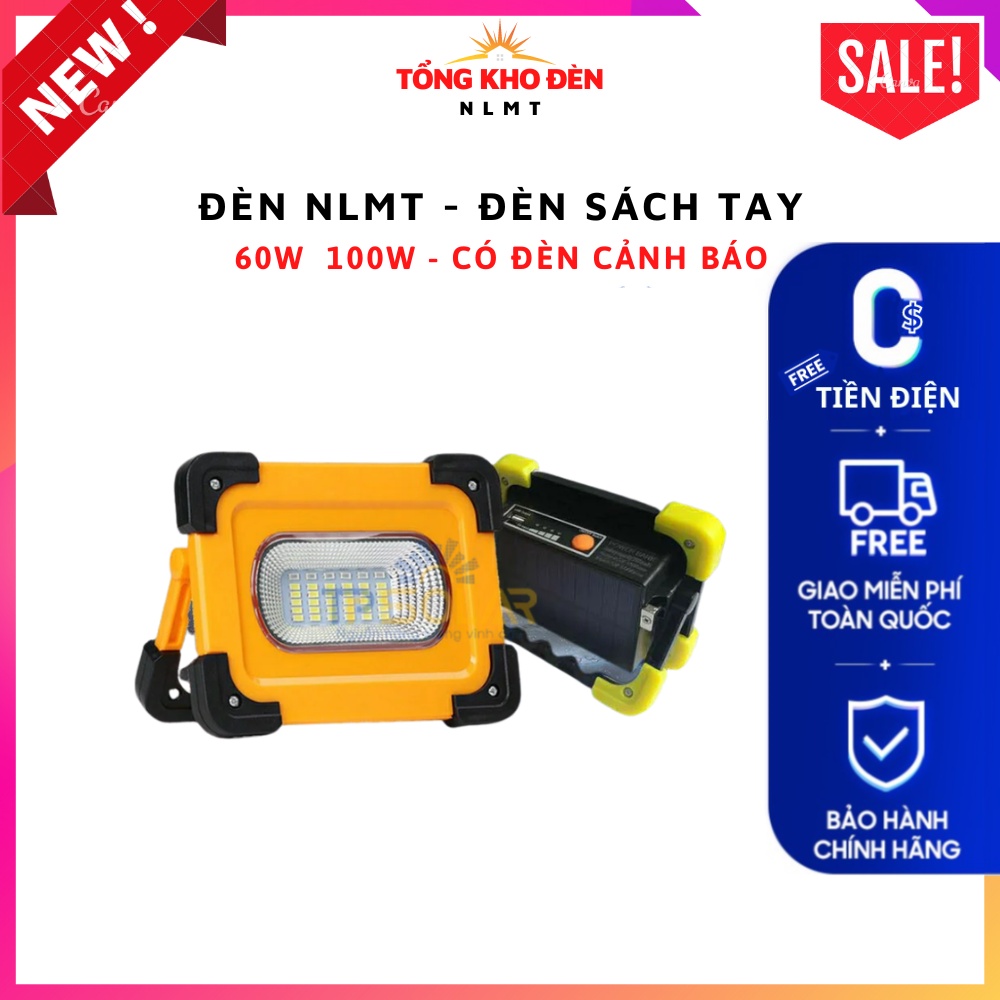 Đèn Đa Năng cầm Tay Năng Lượng Mặt Trời 60W Sạc Pin Cho Điện Thoại Có đèn cảnh báo