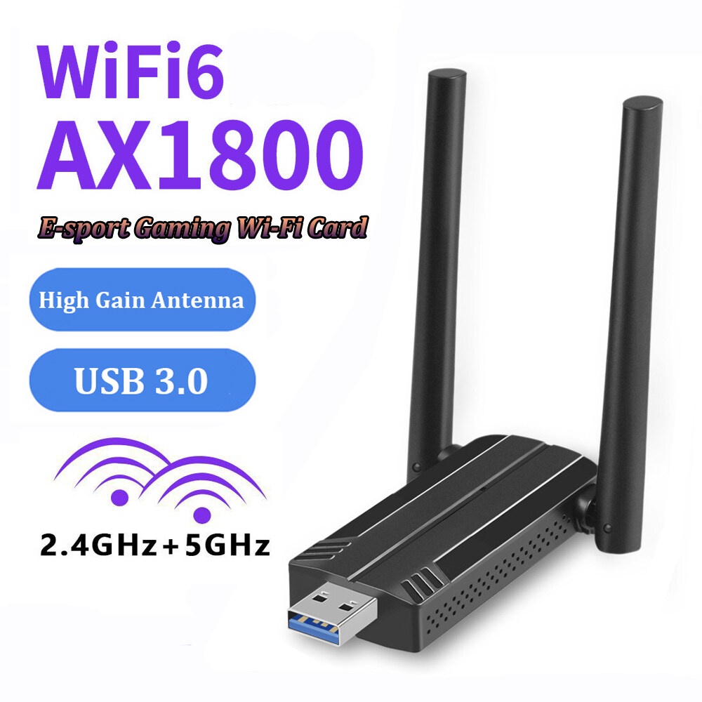 Usb Phát WiFi 6 1800Mbps Chơi Game 2.4G 5Ghz USB 3.0 Cho Windows 10 11