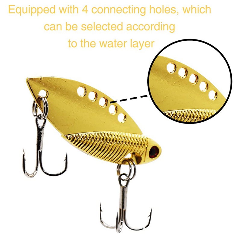 Set 5 Mồi Câu Cá Giả Lưỡi Cứng Bằng Kim Loại