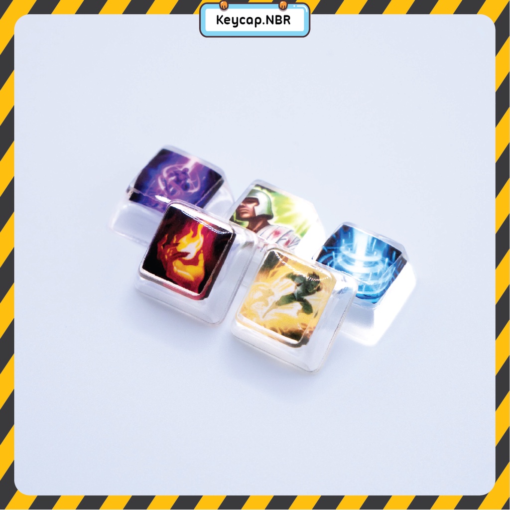 Keycap Thiêu đốt, Tốc biến Liên Minh Huyền Thoại LOL Siêu Bóng đẹp trang trí bàn phím cơ