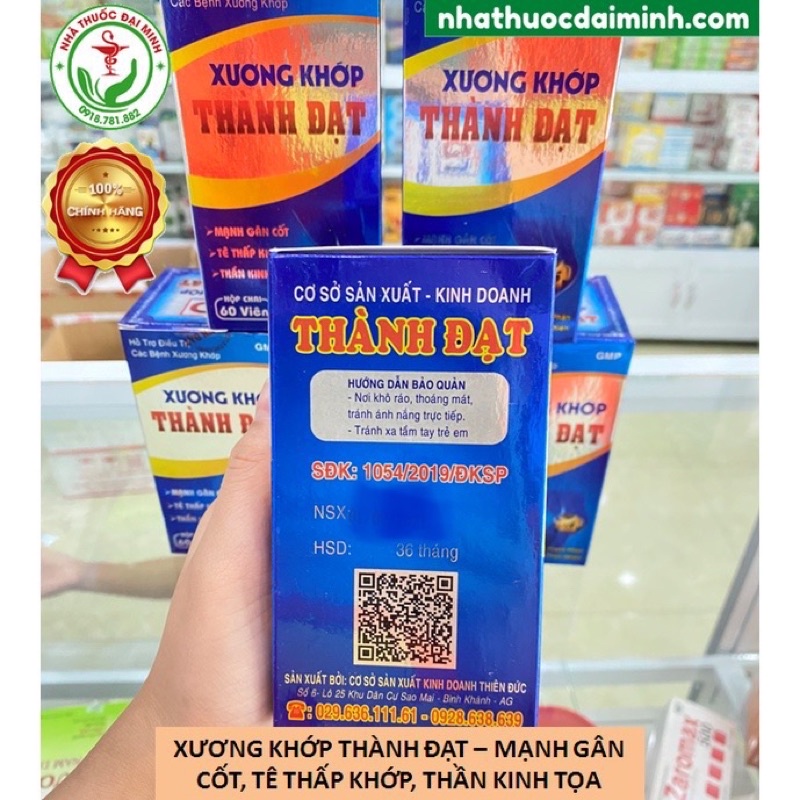 Xương Khớp Thành Đạt Lọ 60 Viên - Bổ Gan Thận, Mạnh Gân Cốt, Tê Thấp Khớp, Thần Kinh Tọa