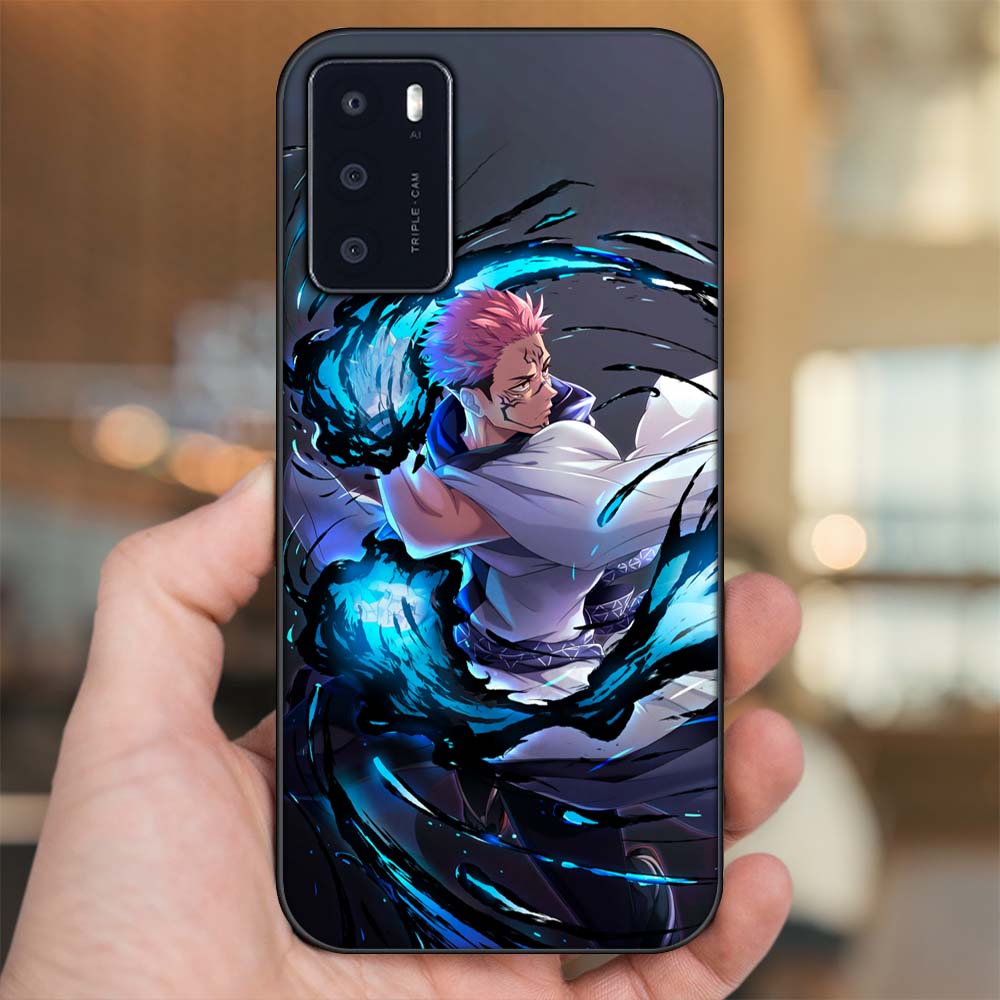 Ốp lưng Oppo A16 viền đen in hình Sukuna Yuji Jujutsu Kaisen Chú Thuật Hồi Chiến