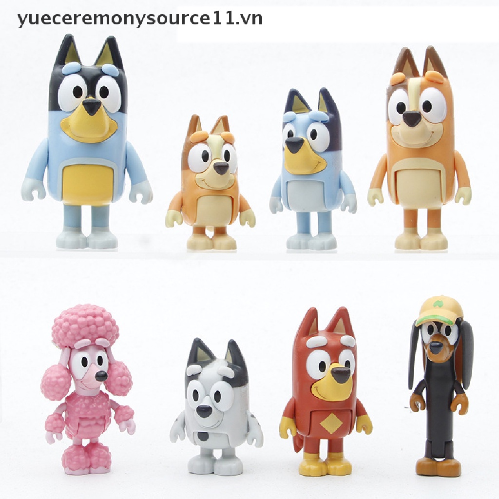 Set 8 Mô Hình Nhân Vật Phim Hoạt Hình Bluey Playtime