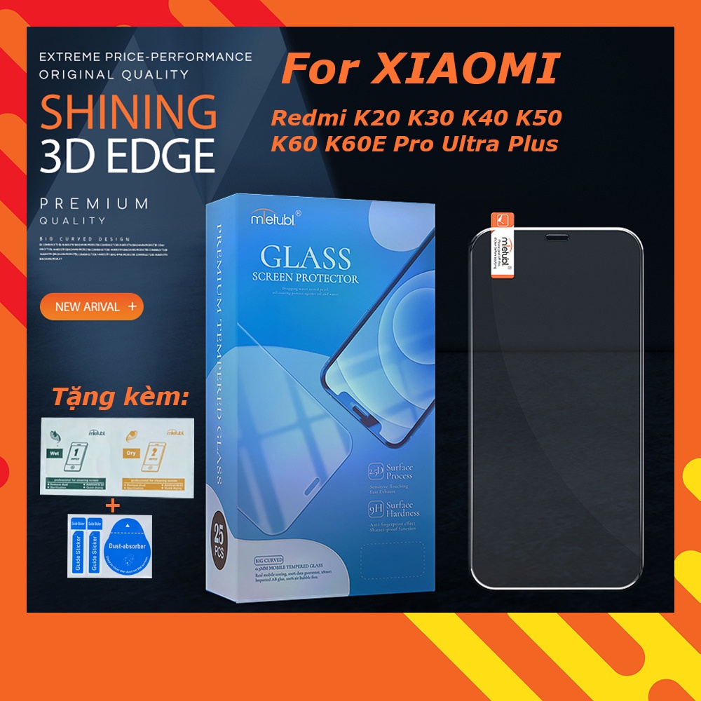 Kính cường lực cho Xiaomi Redmi K20 K30 K40 K50 K60 K60E Pro Ultra Plus trong suốt Mietubl 9H 0.4mm
