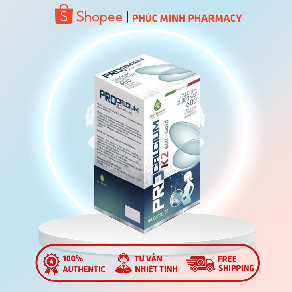 Procalcium - Bổ Sung Canxi Và Vitamin Cho Cơ Thể, Giúp Hệ Xương Khớp Chắc Khỏe Lọ 60 Viên