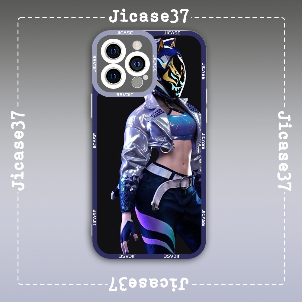 Ốp lưng iphone cạnh vuông Jicase Akali Biker Liên Minh Huyền Thoại Game Moba