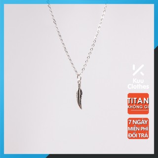 Dây Chuyền Nam Plume Chain Lông Vũ Nhỏ Kuu Clothes Màu Bạc - Mặt Vòng Cổ Đơn Giản Thép Titan Không Gỉ - Plume Chain