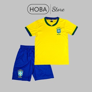 Bộ quần áo bóng đá trẻ em đồ đá banh trẻ em đội tuyển Brazil