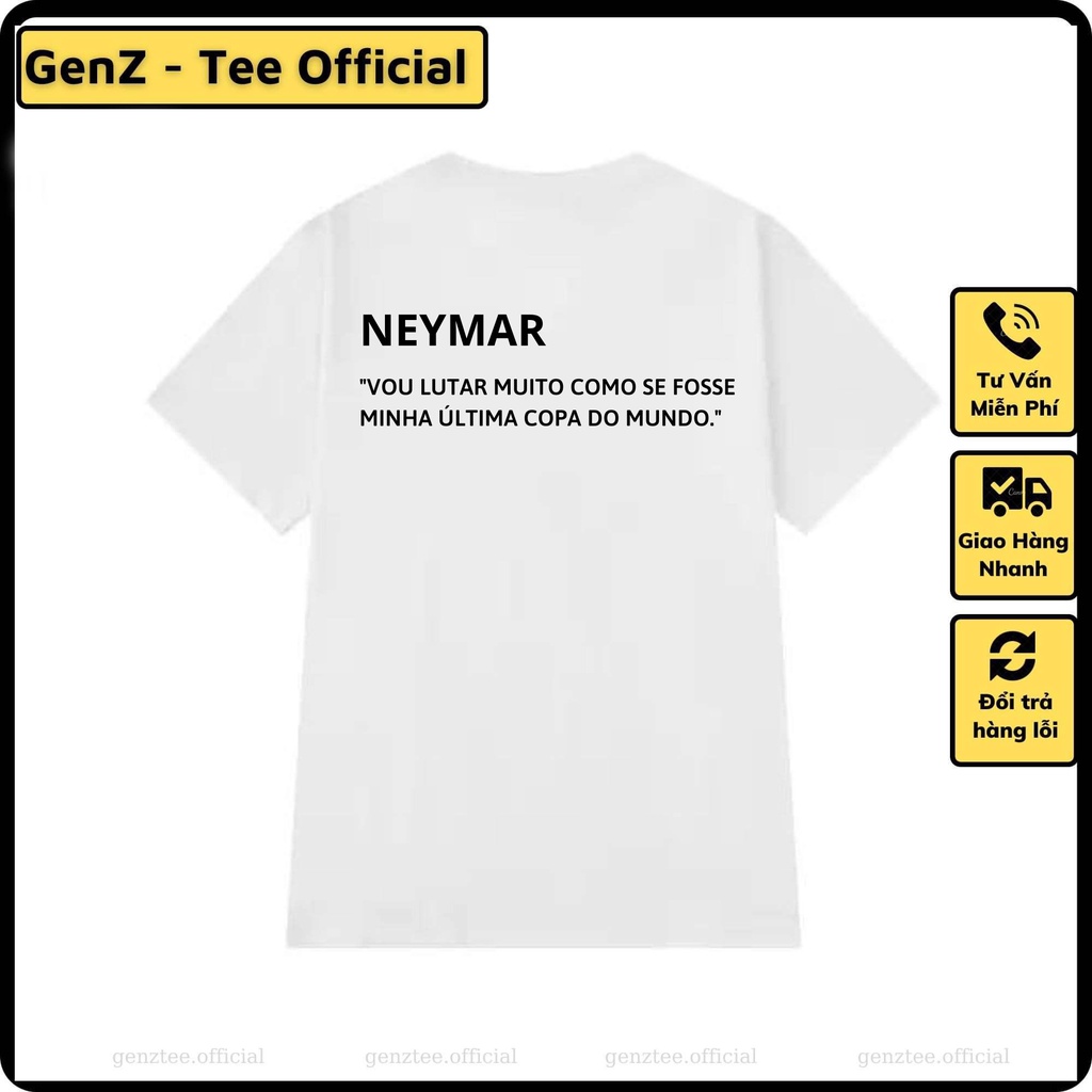 Áo thun chữ kí Neymar JR, phong cách trẻ trung năng động form rộng nam nữ đủ size