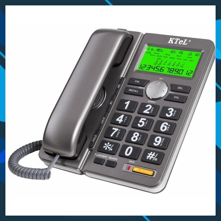Điện thoại văn phòng, điện thoại khách sạn, gia đình, loại có dây để bàn, có màn hình hiện số gọi tới. KTeL645