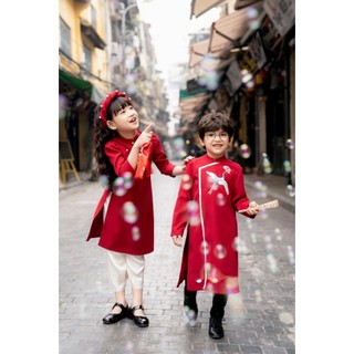 Áo Dài Bé Trai Bé Gái Diện Tết Đoàn Viên