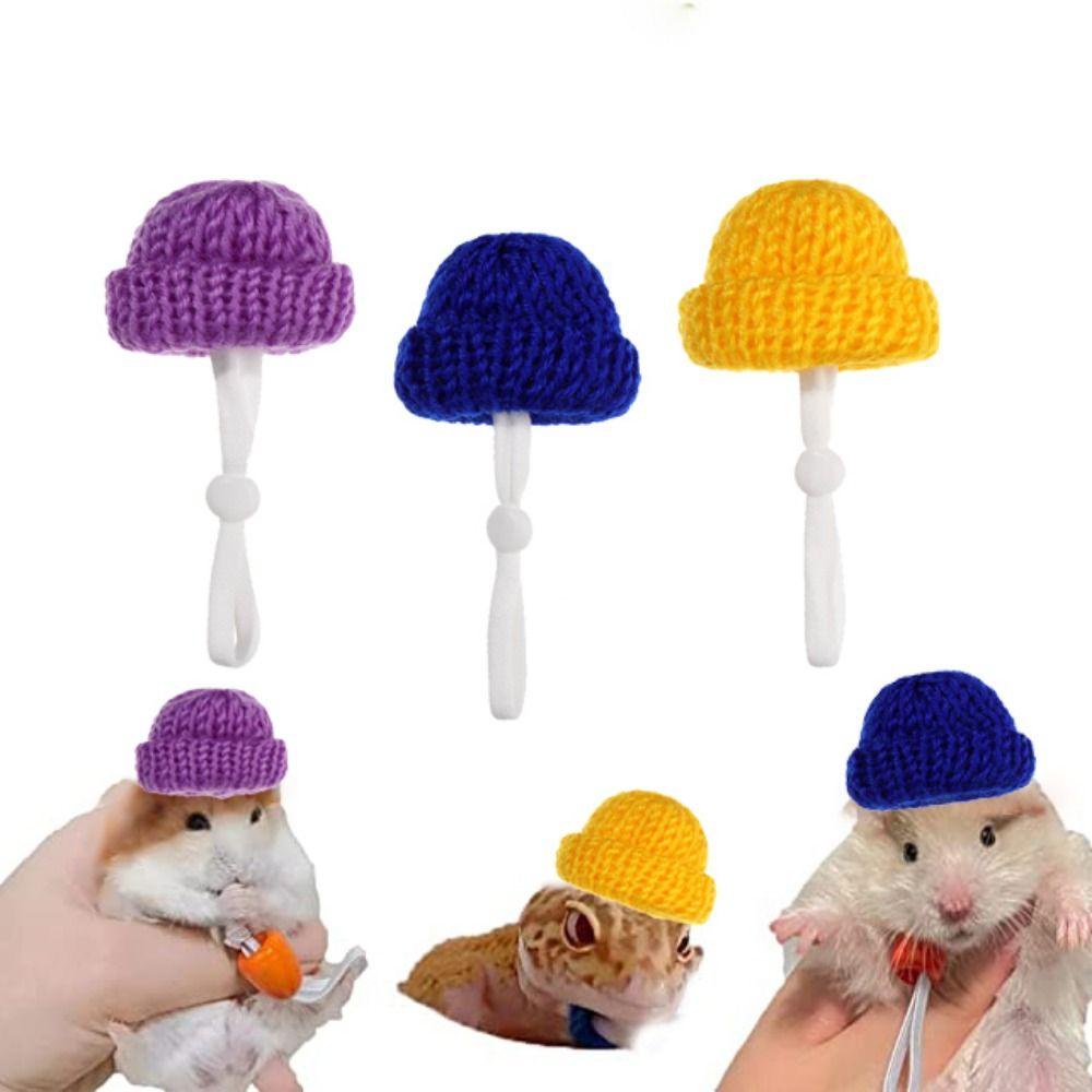 Mũ Dệt Kim Mềm Mại Co Giãn Nhiều Màu Sắc Có Dây Đeo Cằm Cho Chuột Hamster / Heo Guinea