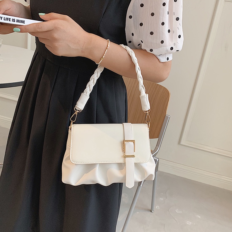 Có thể bán buôn Túi Đeo Vai Thời Trang Nữ Thiết Kế Xếp Ly Xách PU Chống Trầy Xước Cho Sinh Nhật Ilikebag Hàng giao ngay