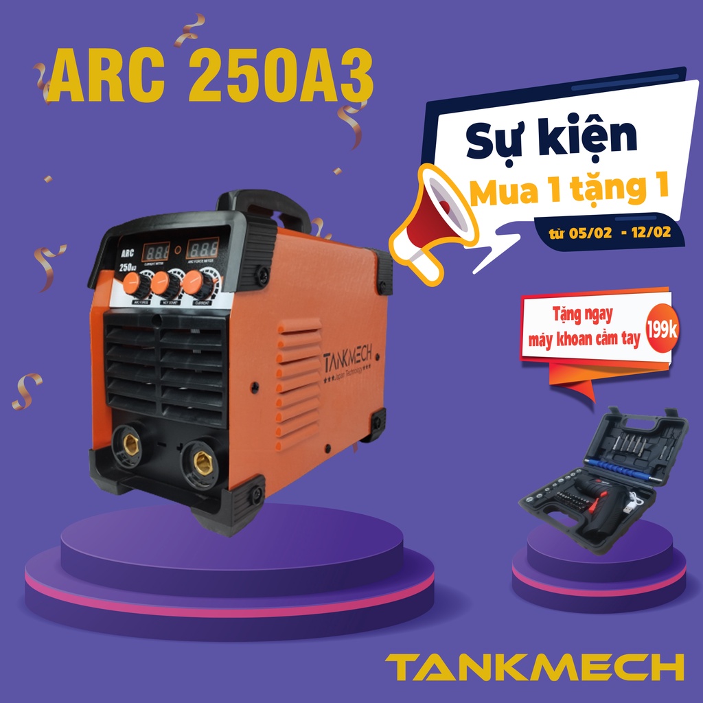 Máy Hàn Điện Tử|Máy Hàn Mini Chính Hãng ARC-250A3 Công Nghệ Nhật Bản IGBT Model Mới Full Phụ Kiện Đi Kèm