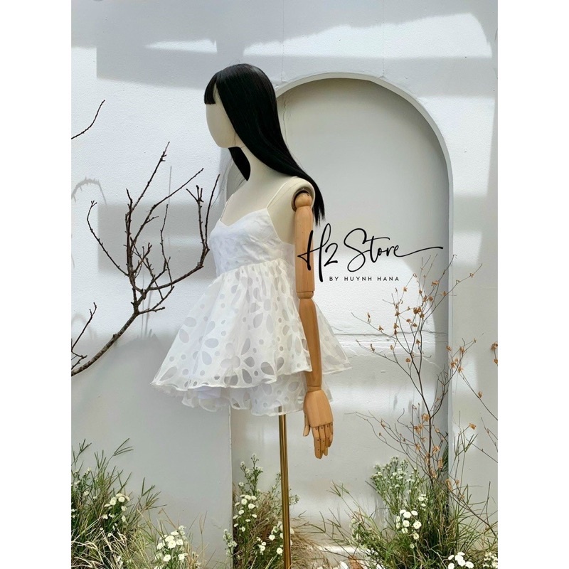 SET HAI DÂY VẠT CHÉO HOẠ TIẾT HOA NỔI Lazer PHỐI REN PHỒNG