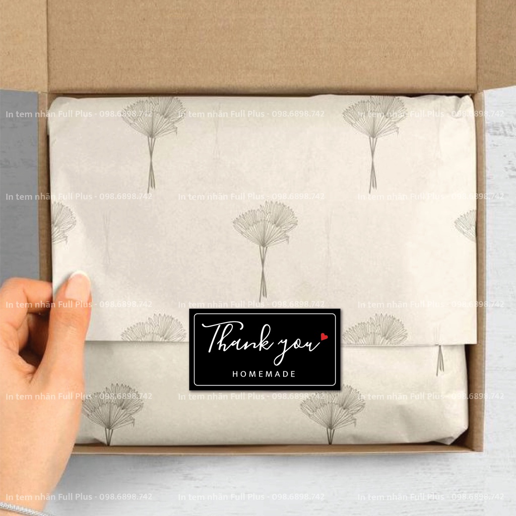 [ HOẢ TỐC ] Tem Thank You hình chữ nhật đẹp sang trọng, Tem Cảm Ơn (5x2,7cm= 90 tem)