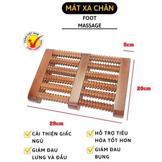 Bàn lăn massage chân bằng gỗ 6 hàng nhỏ