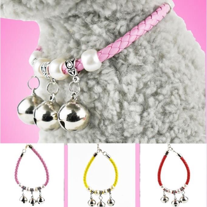 Vòng Cổ 3 Chuông Cho Chó Mèo , vòng cổ nhiều màu sắc cho thú cưng  (Màu ngẫu nhiên)