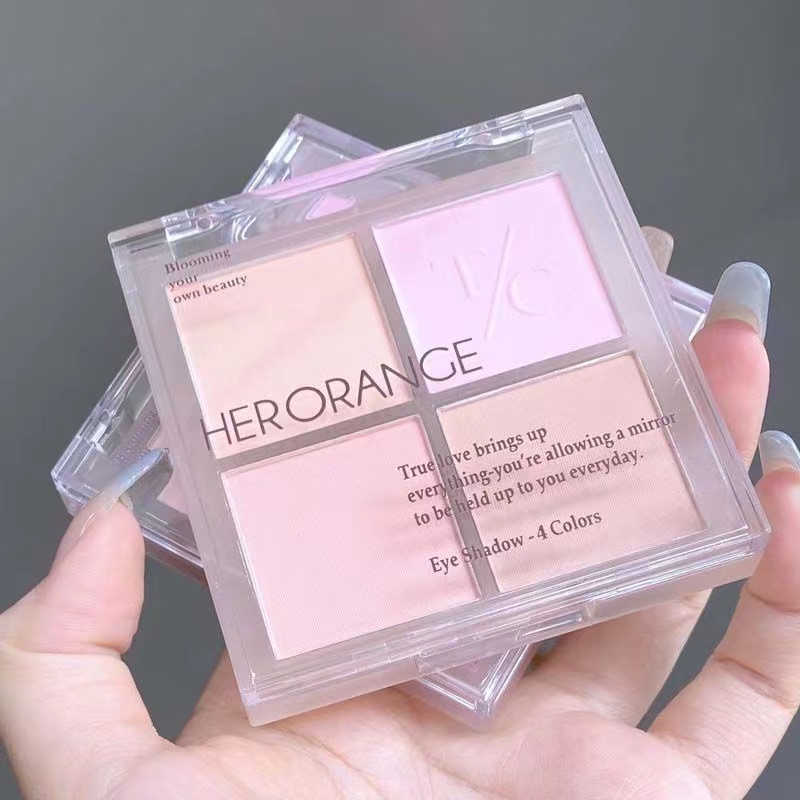 Herorange ~ Phấn Má Hồng Bốn Màu Sắc Tông Màu Tím Gills Blue Nude Ấm Đào Mơ Mộng Tự Nhiên