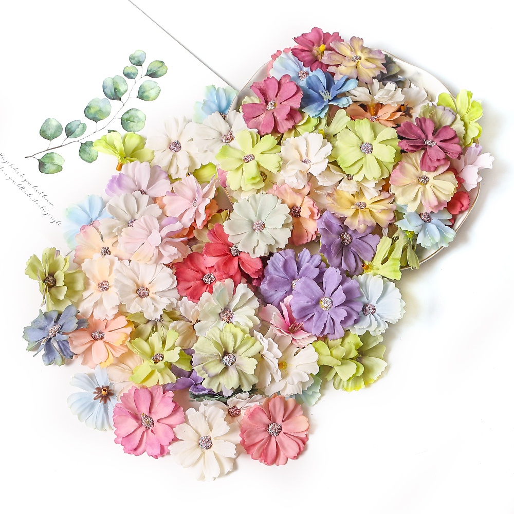 Set 10 Hoa Cúc Giả 5CM Trang Trí Đa Dụng Chất Lượng Cao