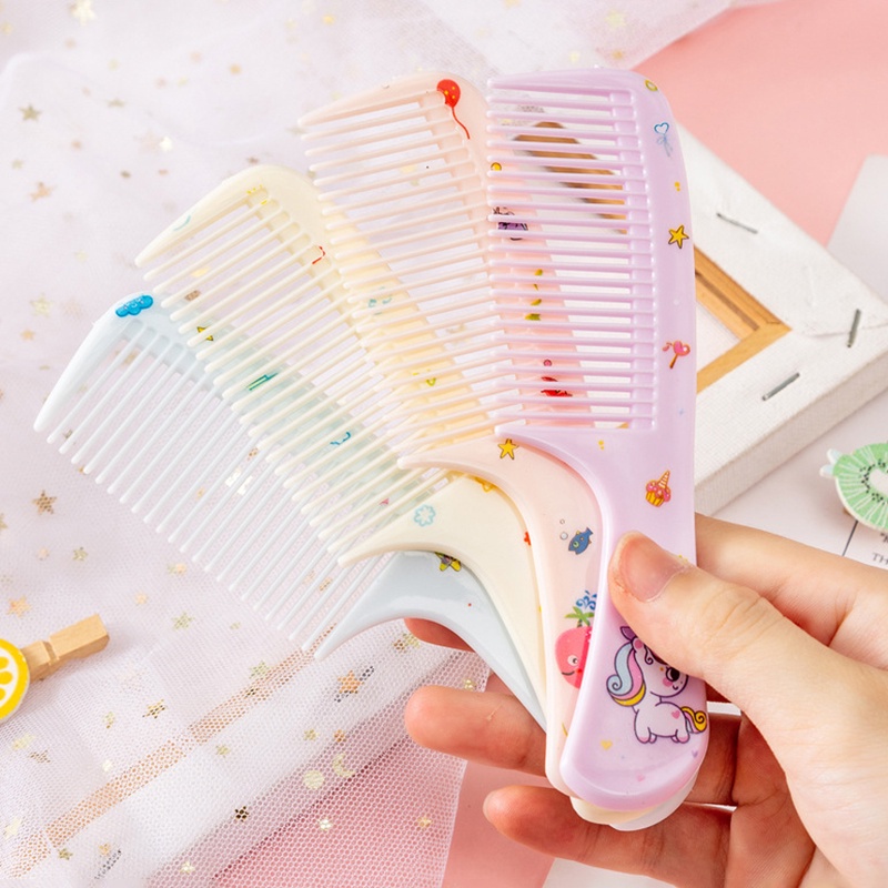 Bộ 2 Lược Chải Tóc Đuôi Nhọn Hình Động Vật Hoạt Hình Dễ Thương Cho Bé Gái 2 Tuổi