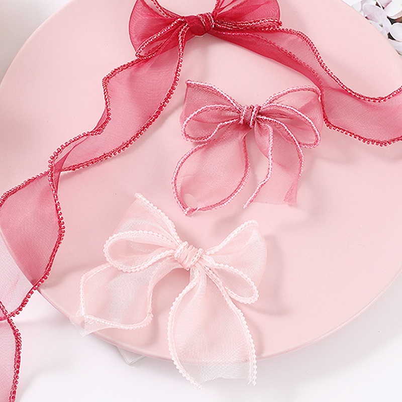 10M Organza Ribbon Vàng Cạnh Voan Ribbon Bao bọc Hộp quà tặng Wedding Bridal Bó hoa Giáng sinh Trang trí