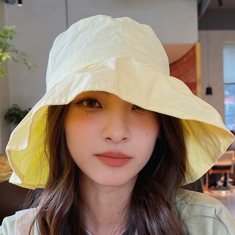 HMH®Mũ bucket hè chất liệu mềm mại có thể gấp gọn ôm mặt phong cách Hàn