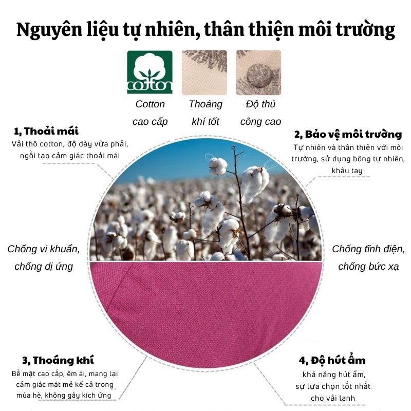 Đệm Ngồi Nệm Ngồi Bệt Cotton Siêu Dày Phong Cách Nhật Bản HIGO