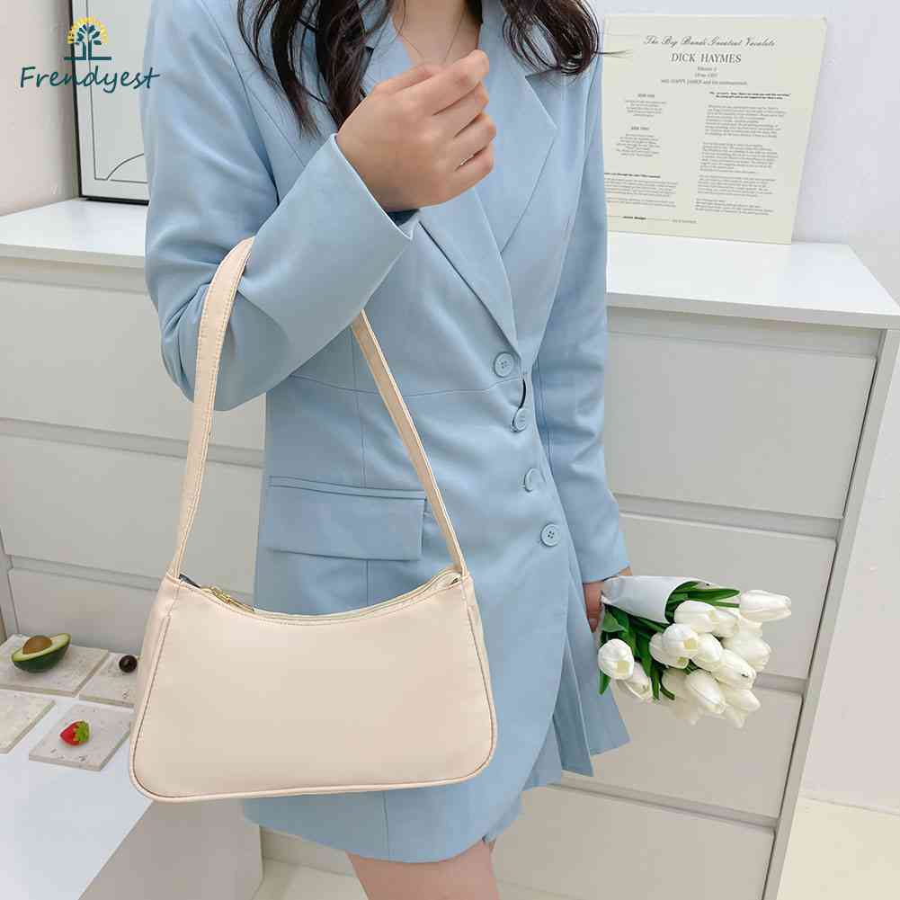 Túi Xách Đeo Vai / Kẹp Nách Chất Liệu Nylon Màu Trơn Thời Trang Cho Nữ