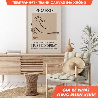 Tranh treo tường Pablo Picasso Exhibition Poster, Picasso Animals, Picasso Line Drawings, Animal Wall Decor.