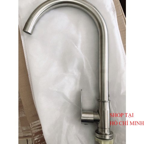 VÒI RỬA CHÉN LẠNH Phi 24mm rẻ XOAY BI TO P24mm(Ống 24 cong tay lớn inox 304)