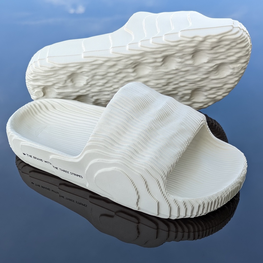 Dép đúc das Adidas adilette 22 ba lá trắng kem FREE SHIP + hộp hãng + VNXK tem tag hàng loại 1.1 quai ngang nam nữ